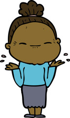 cartoon peaceful old woman