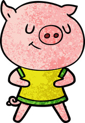 happy cartoon pig