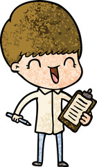 happy cartoon boy