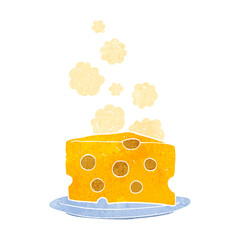 freehand retro cartoon cheese