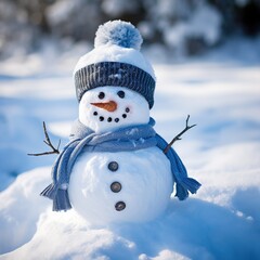 Obraz premium Snowman dressed up