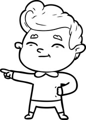 happy cartoon man pointing