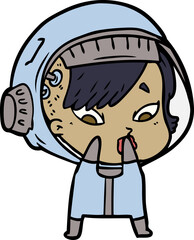 cartoon astronaut woman