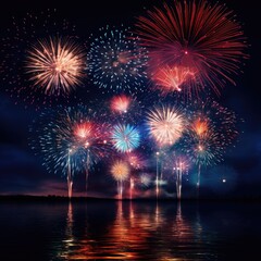 Fototapeta na wymiar Fireworks in the night sky