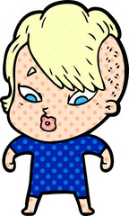 cartoon surprised girl