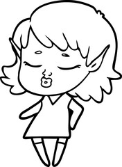 pretty cartoon elf girl