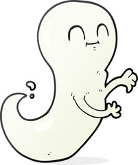 freehand drawn cartoon ghost