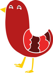 cartoon doodle red bird