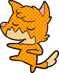 friendly cartoon fox dancing