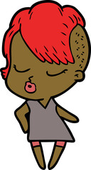 cartoon pretty hipster girl