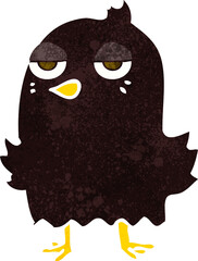cartoon bored bird