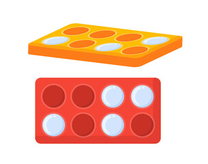 Ice plastic trays vector concept