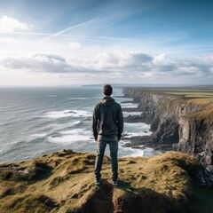 Person looking over the cliffs