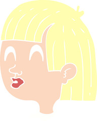 flat color illustration of female face