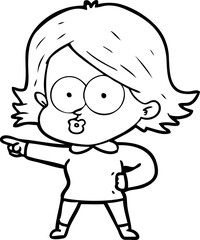 cartoon girl pouting