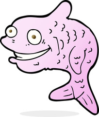 cartoon happy fish