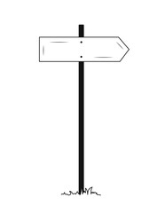 Sign road post vector line