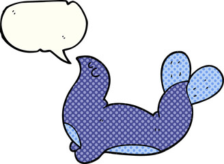 freehand drawn comic book speech bubble cartoon seal