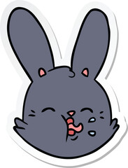 Fototapeta premium sticker of a cartoon funny rabbit face