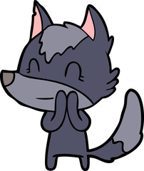 friendly cartoon wolf