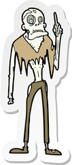sticker of a cartoon zombie