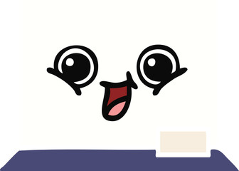 flat color retro cartoon of a white board