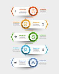 Business vector infographic template with 5 options or steps. Can be used for workflow layout, diagram, annual report, web design