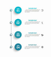 Vector business infographic template with icons and 4 options or steps