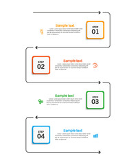 Fototapeta na wymiar Vector business infographic template with icons and 4 options or steps