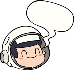 cartoon astronaut face with speech bubble