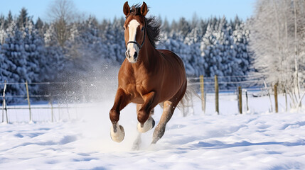 horse in winter