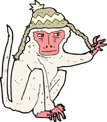 cartoon monkey wearing hat