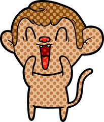cartoon laughing monkey