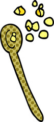 cartoon doodle cereal on a spoon