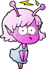 cartoon alien girl