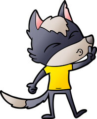 cartoon wolf whistling