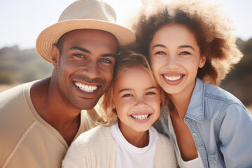 A heartwarming picture of a man, woman, and child smiling together. Perfect for capturing the joy and love of family moments.