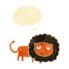 cartoon lion with thought bubble