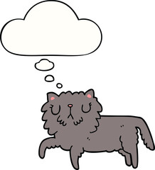 cartoon cat with thought bubble