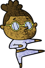 cartoon woman wearing glasses