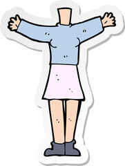 sticker of a cartoon female body