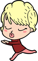 Obraz premium cartoon woman with eyes shut