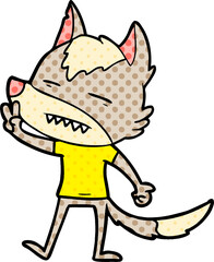 cartoon wolf showing teeth