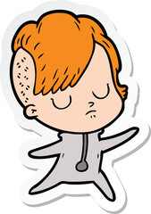 sticker of a cartoon woman