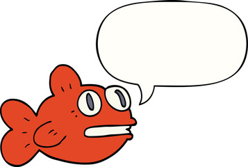 cartoon fish with speech bubble
