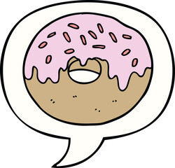 cartoon donut with speech bubble