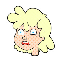 freehand drawn cartoon female face