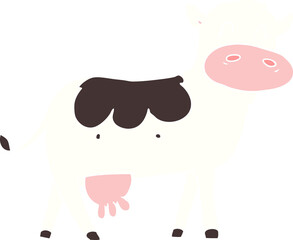 flat color style cartoon dairy cow