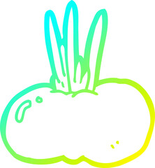 Fototapeta premium cold gradient line drawing of a cartoon vegetable