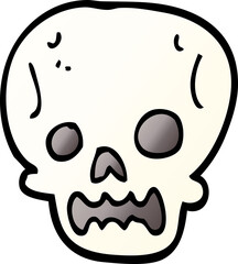 cartoon doodle halloween skull